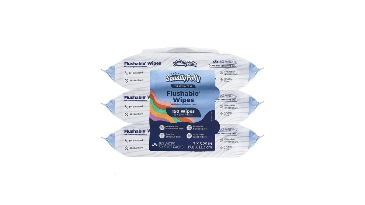Squatty Potty Flushable Wipes - 3 Packs Of 50 (150