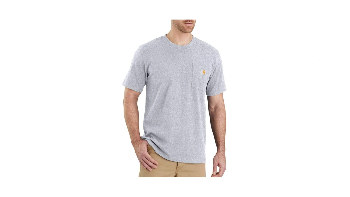 Carhartt Men's Dearborn Relaxed Pocket T-shirt, Heather Gray, X-large Tall