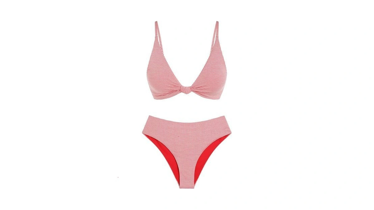 Zaful Bikini Set For Women V Neck Knot Front Push