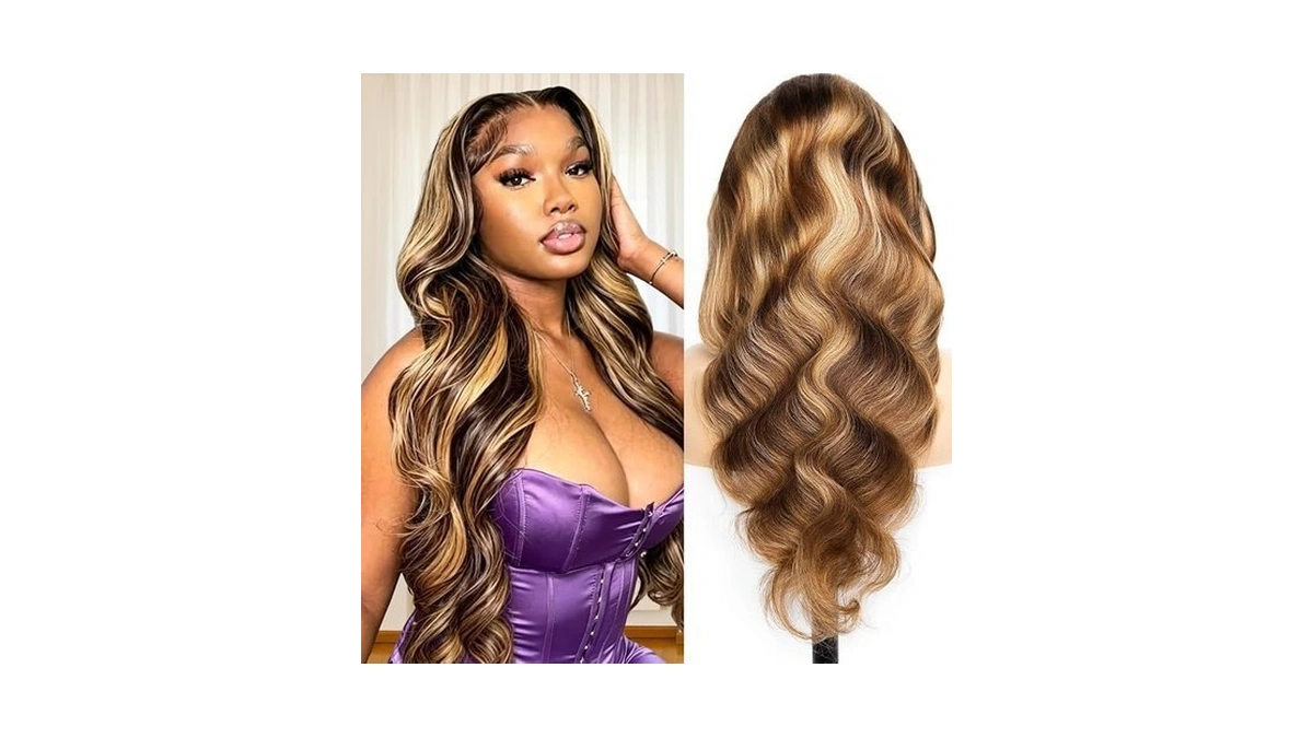 Yeuoin #4/27 Ombre Highlight Lace Front Wigs Human Hair Pre