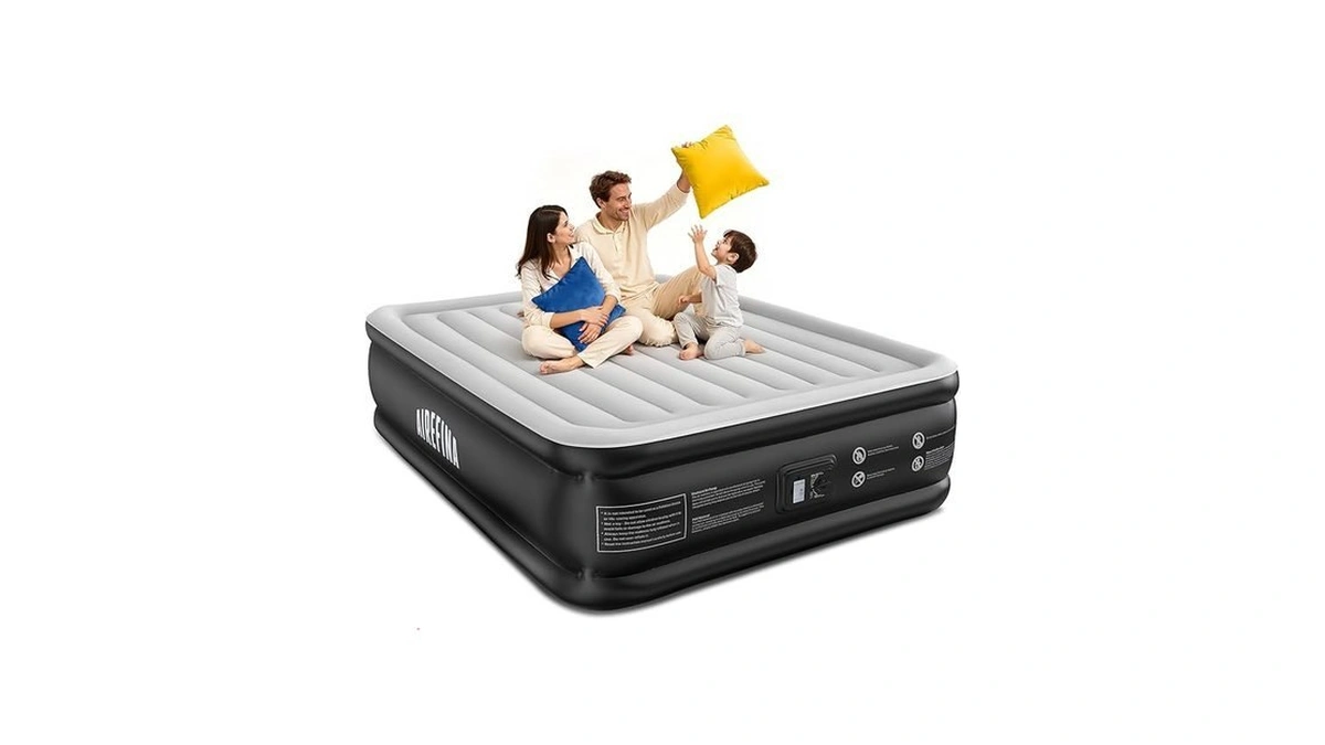 Airefina Air Mattress Queen With Built In Pump, Comfort Inflatable
