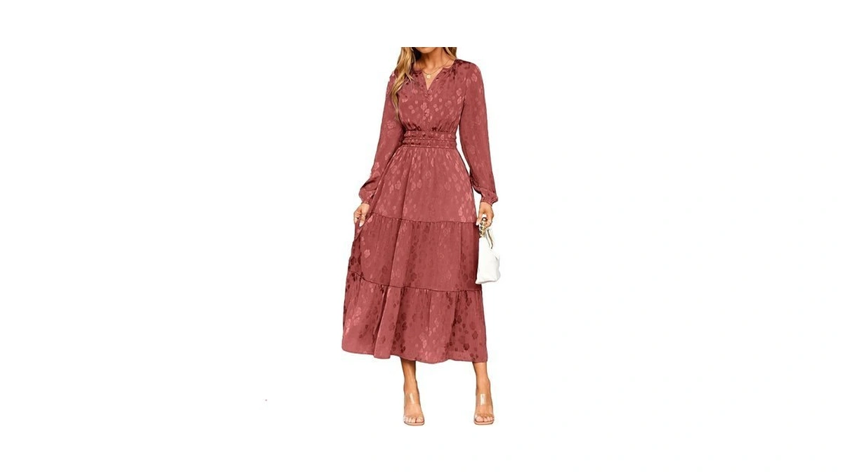 Simplee Womens Wedding Guest Fall Maxi Dress Aline Elegant Floral