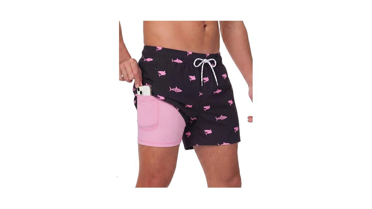 Sixfish Men's Swim Trunks Quick Dry Bored Shorts With 4"