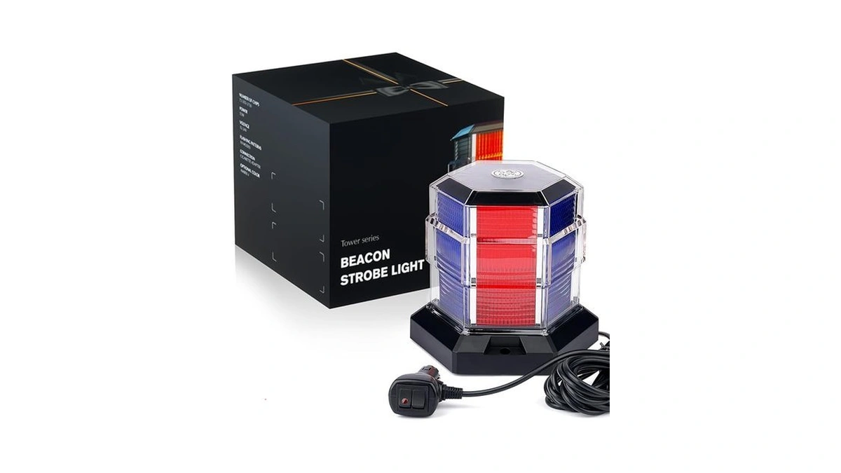 Lumenix 72 Led Rooftop Strobe Beacon Light, Red Blue