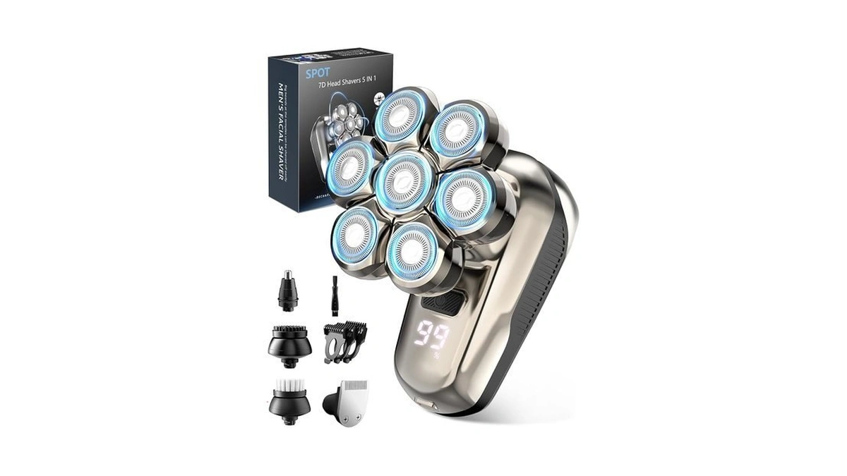 Head Shaver For Bald Men, 5-in-1 Electric Razor With 7d