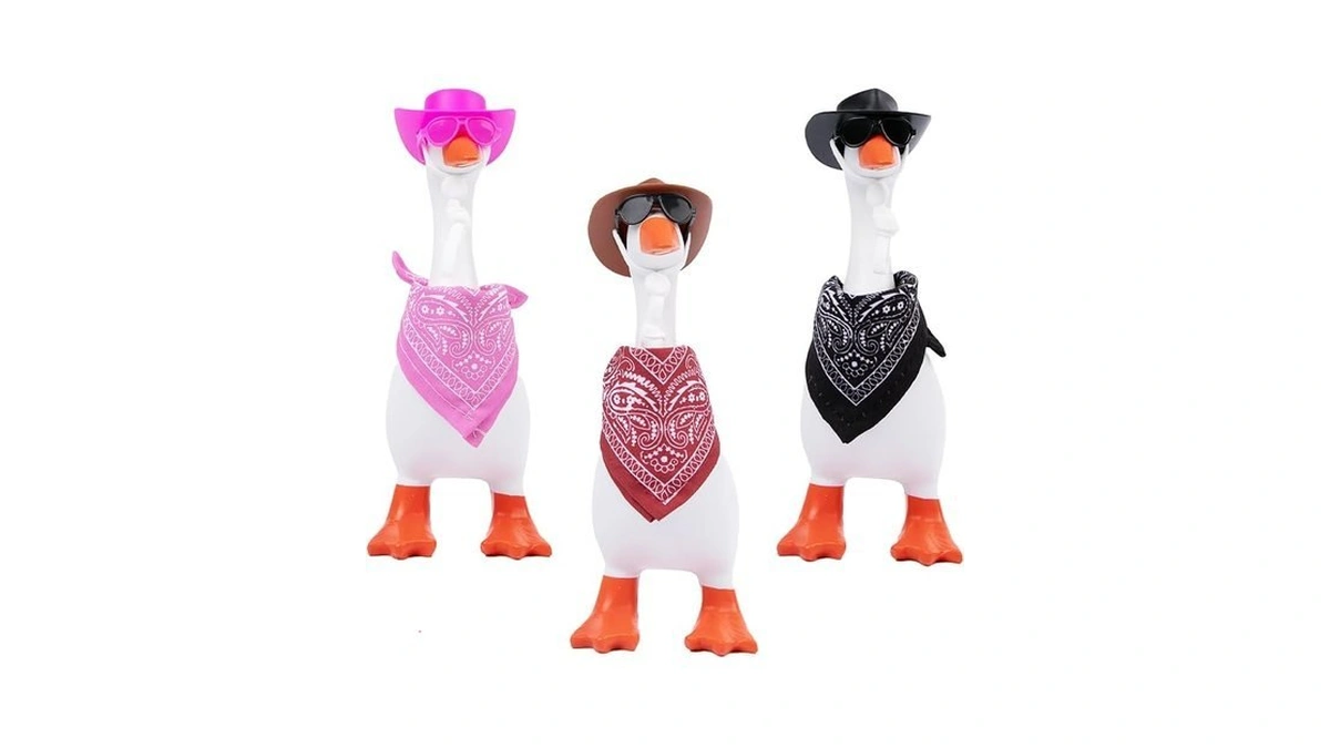 3 Set 7inch Desk Goose Outfits Mini Cowboy Hat With