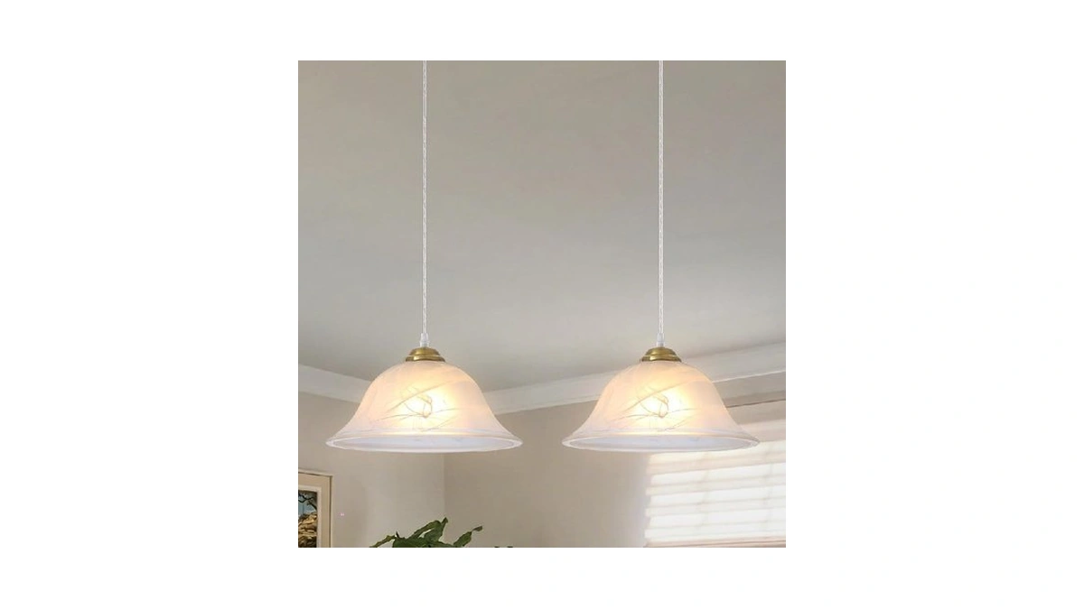 Otmilance Glass Pendant Lights Kitchen Island, 11.8 Inch Frosted Glass