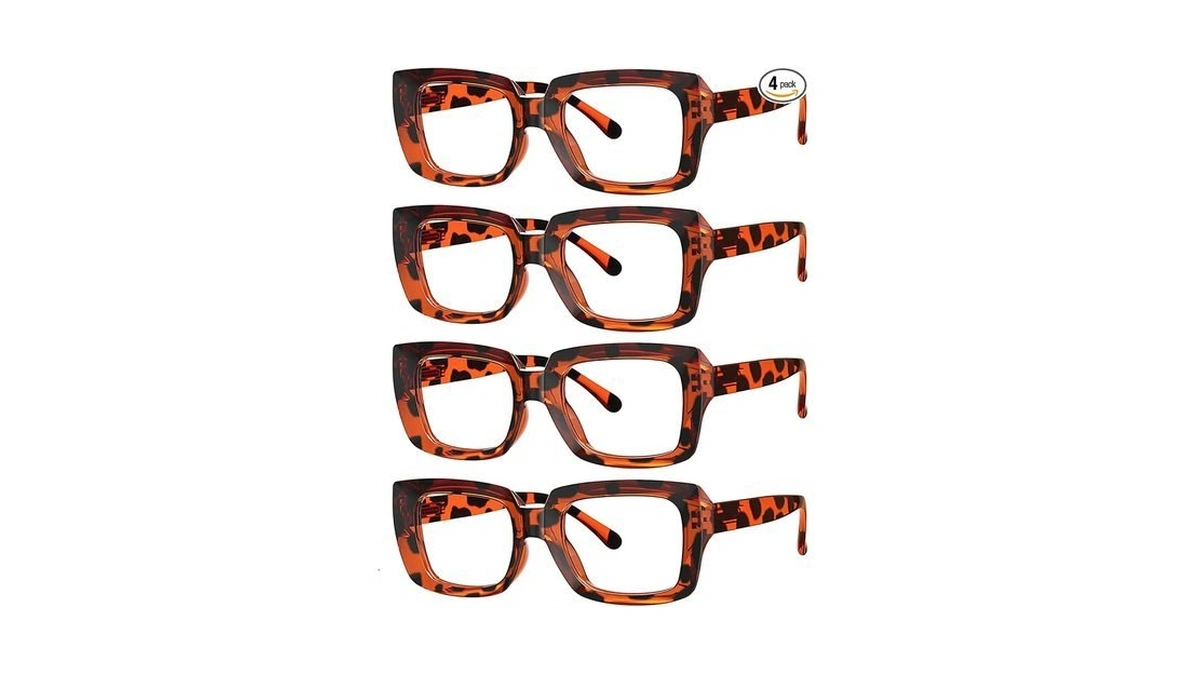 Eyekepper 4 Pack Stylish Reading Glasses Women - Oversized Square
