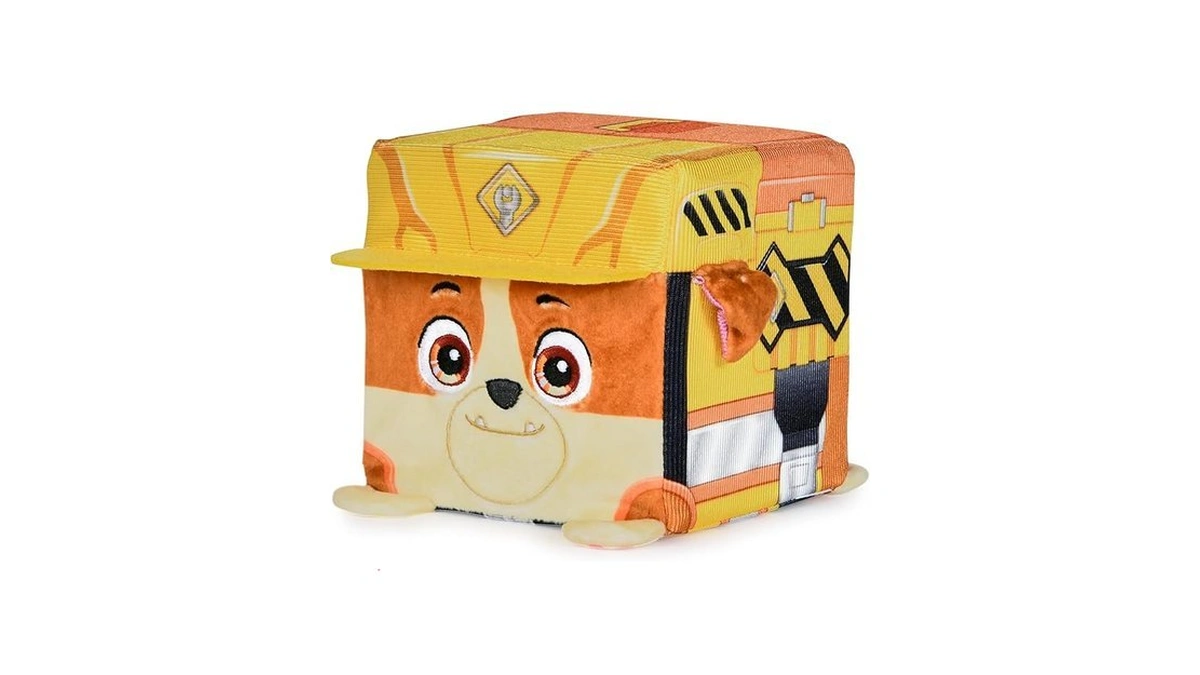 Rubble & Crew Stuffed Animals, Rubble, 4-inch Cube-shaped Plush Toy
