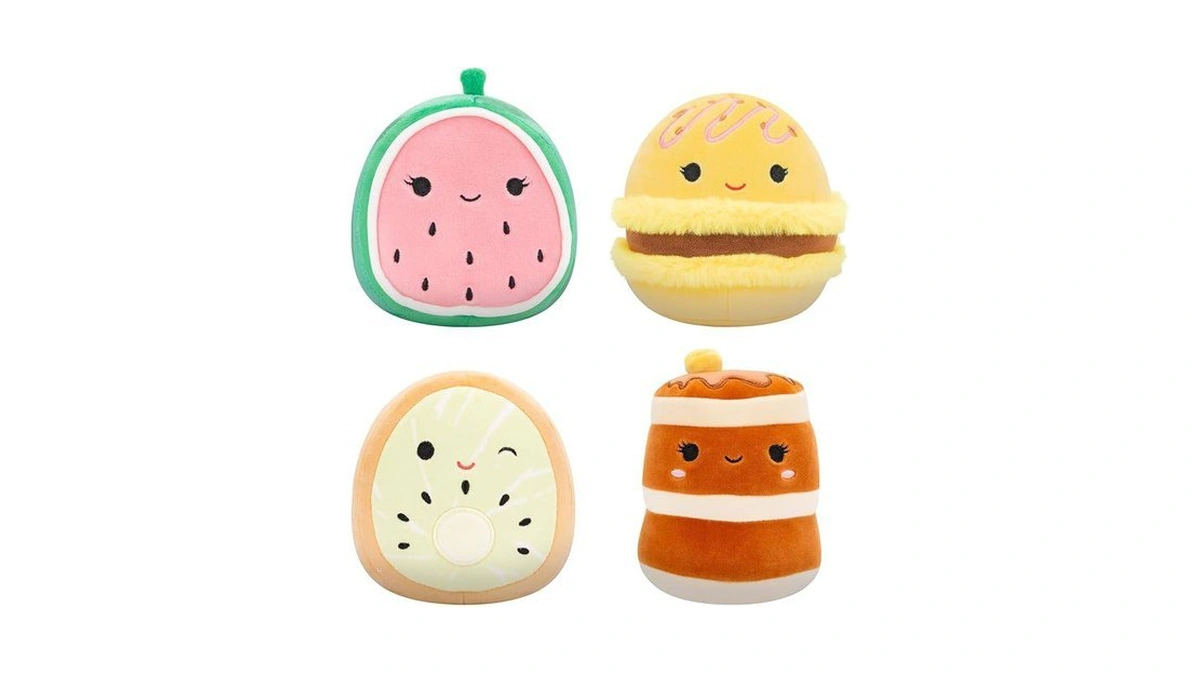 Squishmallows Original 5-inch Food 4-pack β Kachina Kiwi, Rayen Pancakes,