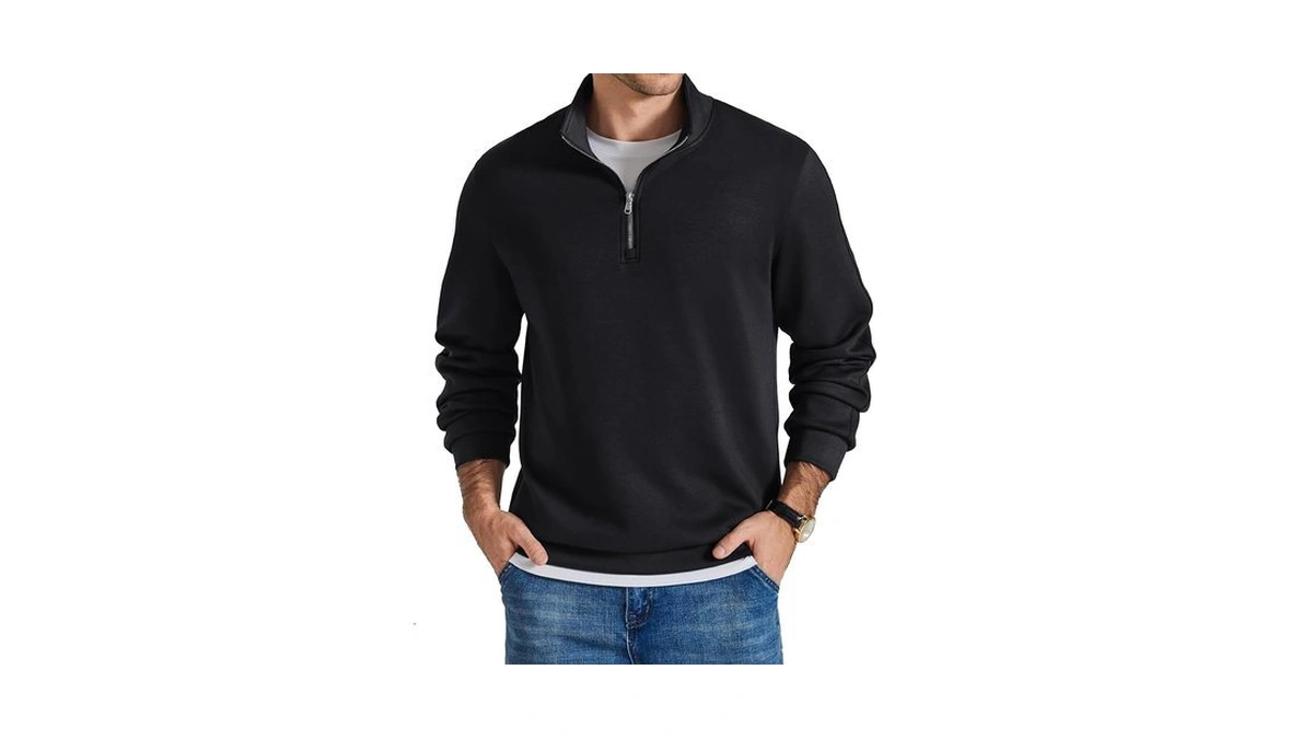 Coofandy Quarter Zip Pullover Men Golf Sweaters Clothing Trendy Fashion