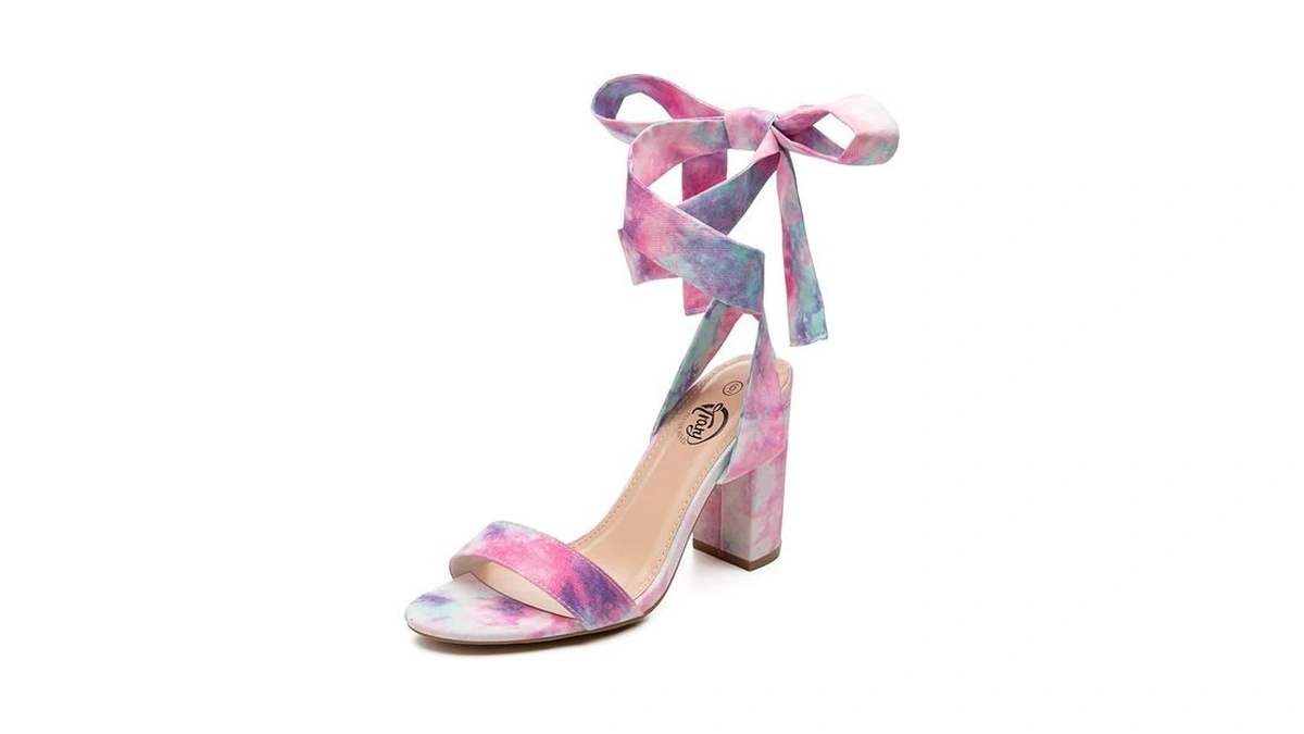 Trary Women's Heels - Black, Pink, Red, White, Colorful Bow