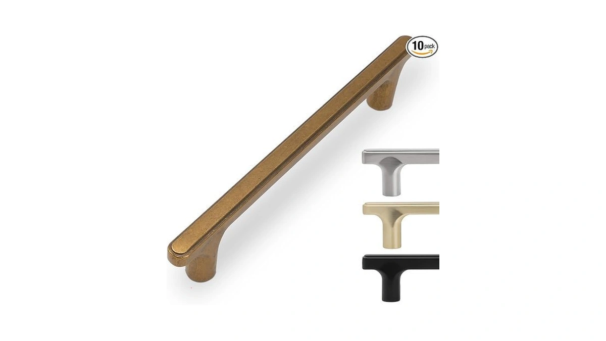 Komotia 10 Pack 5 Inch Cabinet Pulls Antique Brass Kitchen