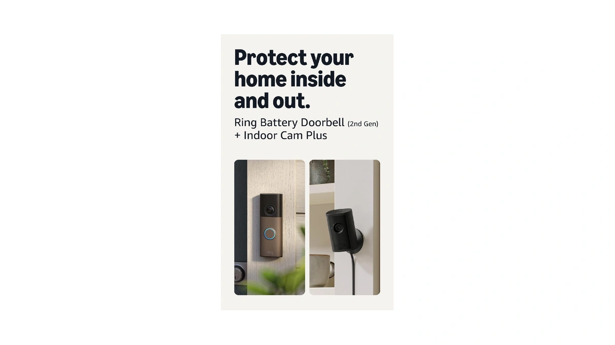 Ring Battery Doorbell (newest Model), Matte Mocha With Indoor Cam