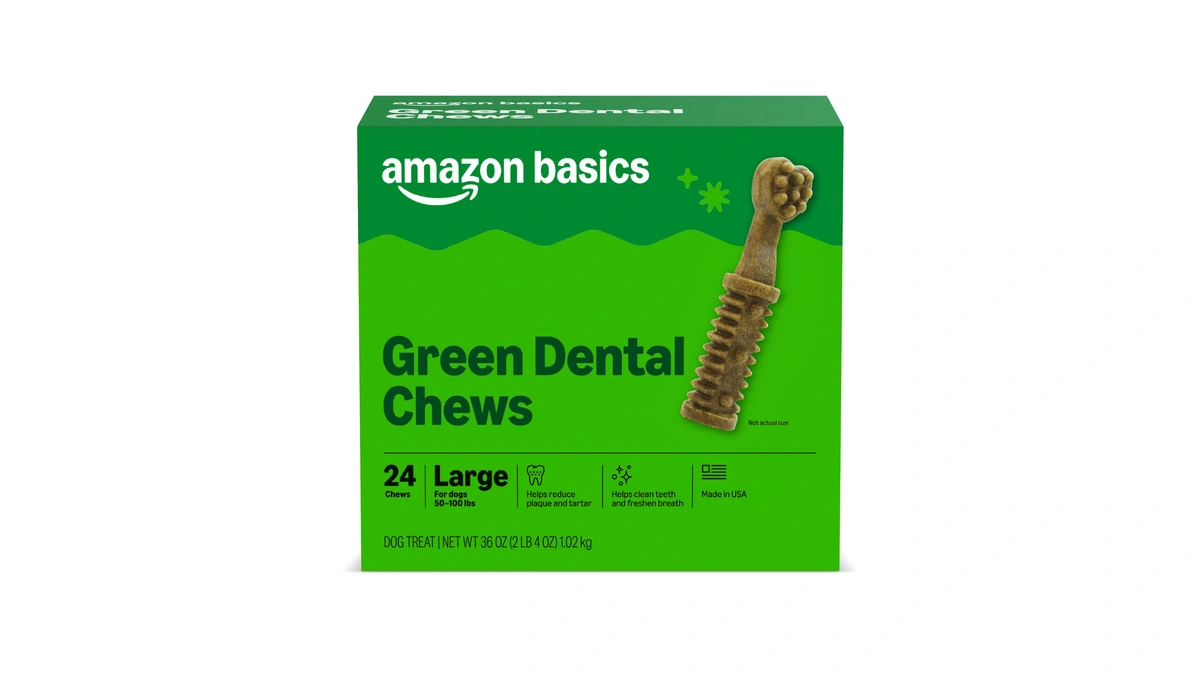 Amazon Basics Dental Dog Treats To Help Clean Teeth &