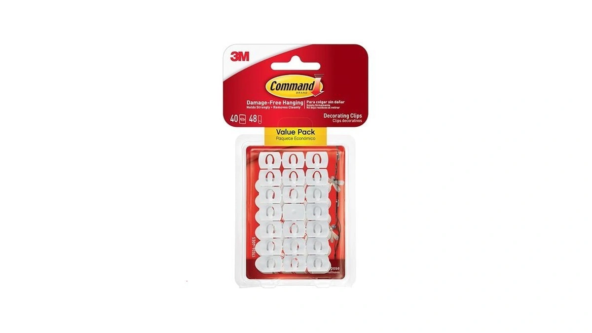 Command Decorating Clips, 40 Clips And 48 Strips, Damage-free Hanging