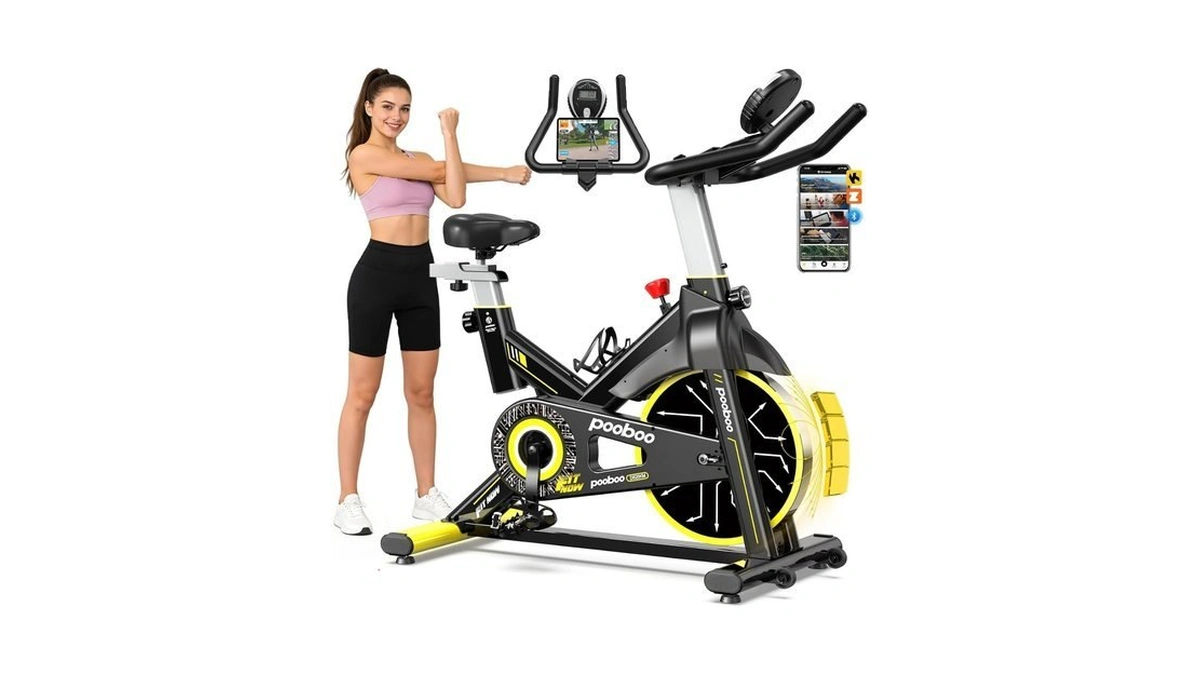 Pooboo Exercise Bike,stationary Bike For Home With Exclusive App,magnetic Indoor