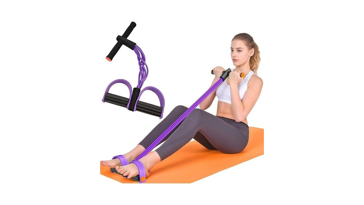 Resistance Bands With Handles, 6-tube Elastic Pedal Resistance Band For