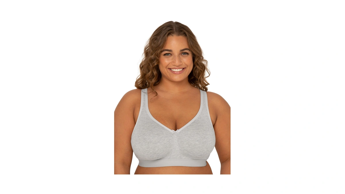 Fruit Of The Loom Women's Plus Size Wireless Cotton Bra,