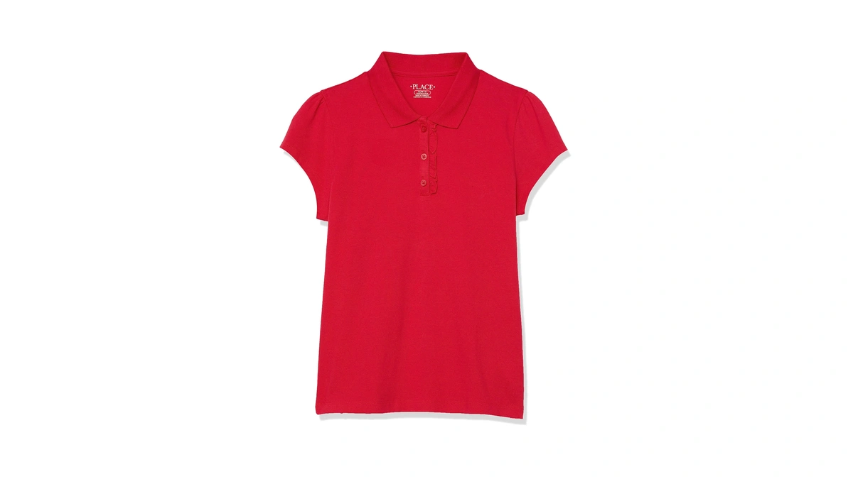 The Children's Place Girl's Short Sleeve Pique Polo, Ruby, Xx-large