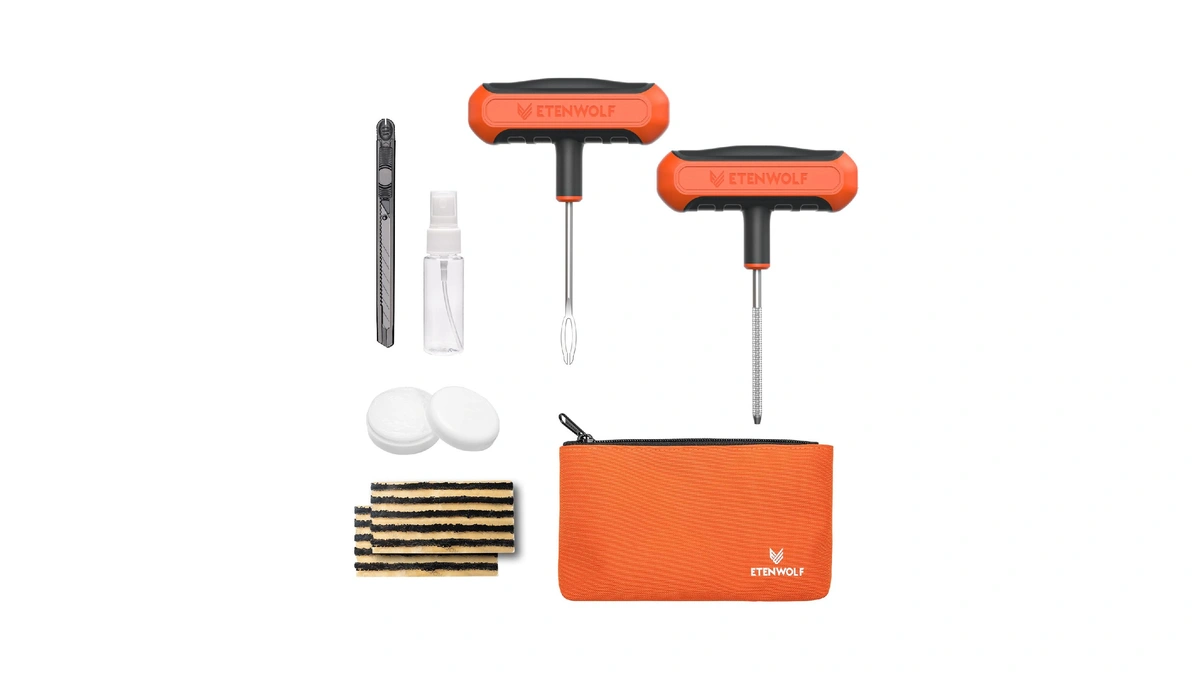 Etenwolf Flat Tire Repair Kit With Plugs 16 Pcs, Heavy