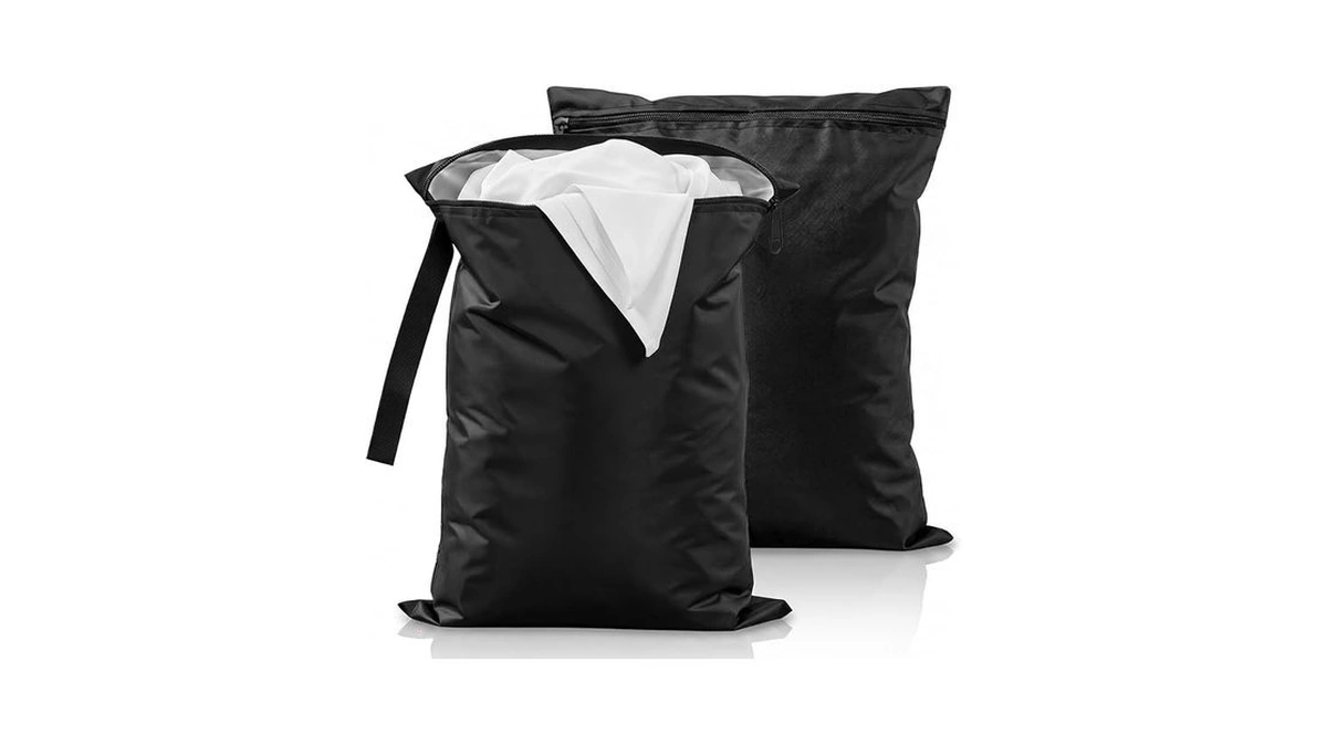 Lloussak 2 Pcs Black Swimsuit Wet Bag, Machine Washable Wet