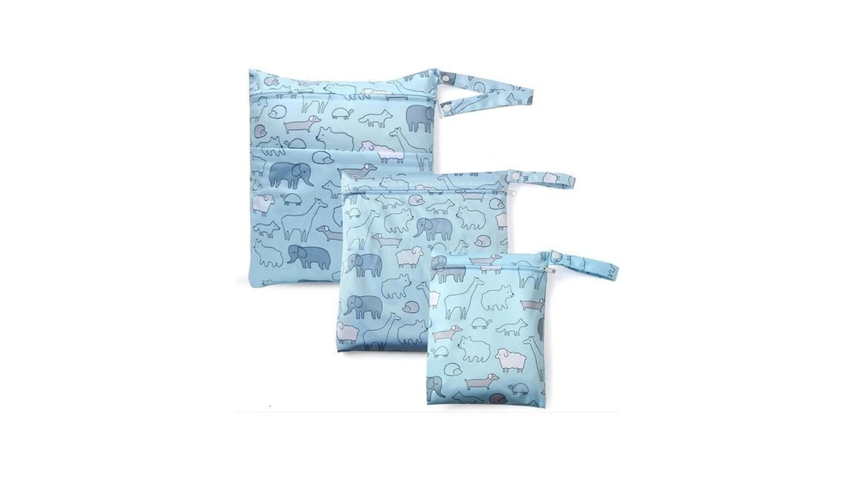 Ilzar 3 Pcs Waterproof Wet Dry Bag Set, Reusable Diaper