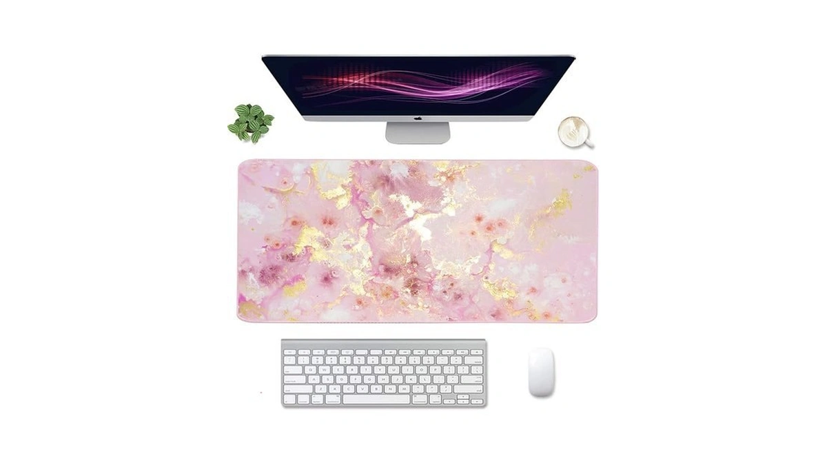Pink Gold Marble Mousepads
