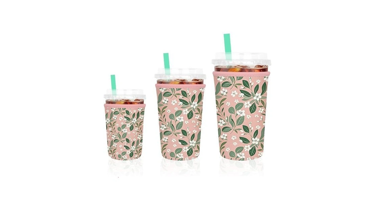 Npooyi 3 Pack Iced Coffee Sleeve, Reusable Insulated Neoprene Cup
