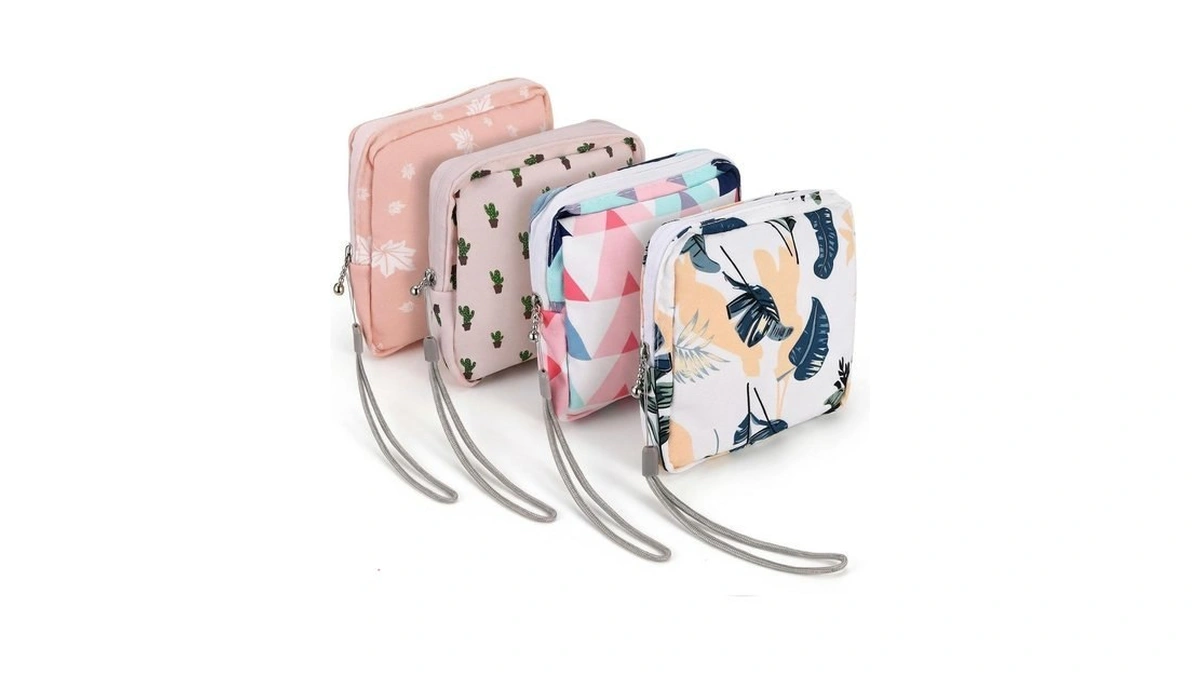 4pcs Sanitary Period Bag, Small Period Pouch Napkin Storage Bag