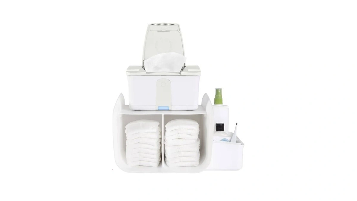 Ubbi Tabletop Diaper Caddy, Diaper Storage, Caddy Organizer, White