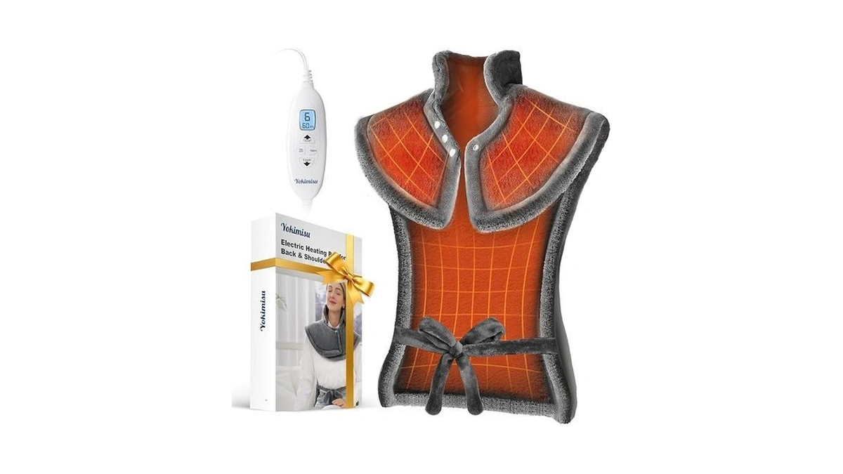 Yokimisu Heating Pad For Neck, Shoulders And Back Pain Relief,