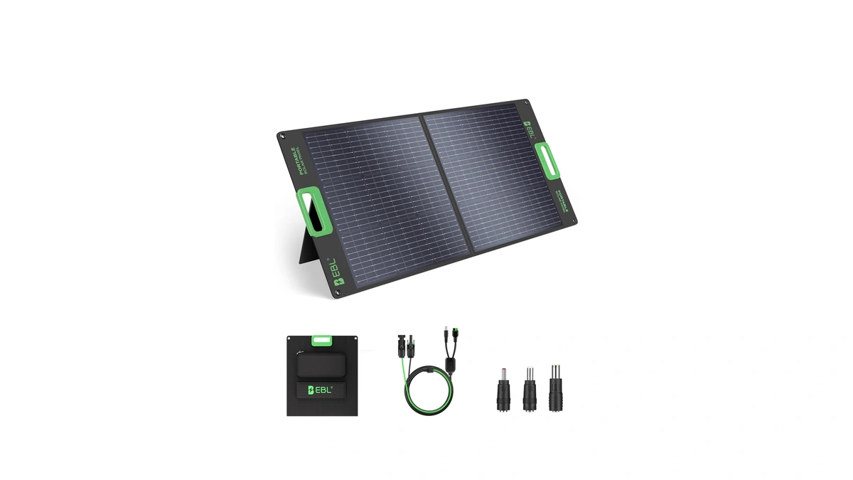 Ebl 100w Portable Solar Panel For Power Station, Ip65 Waterproof