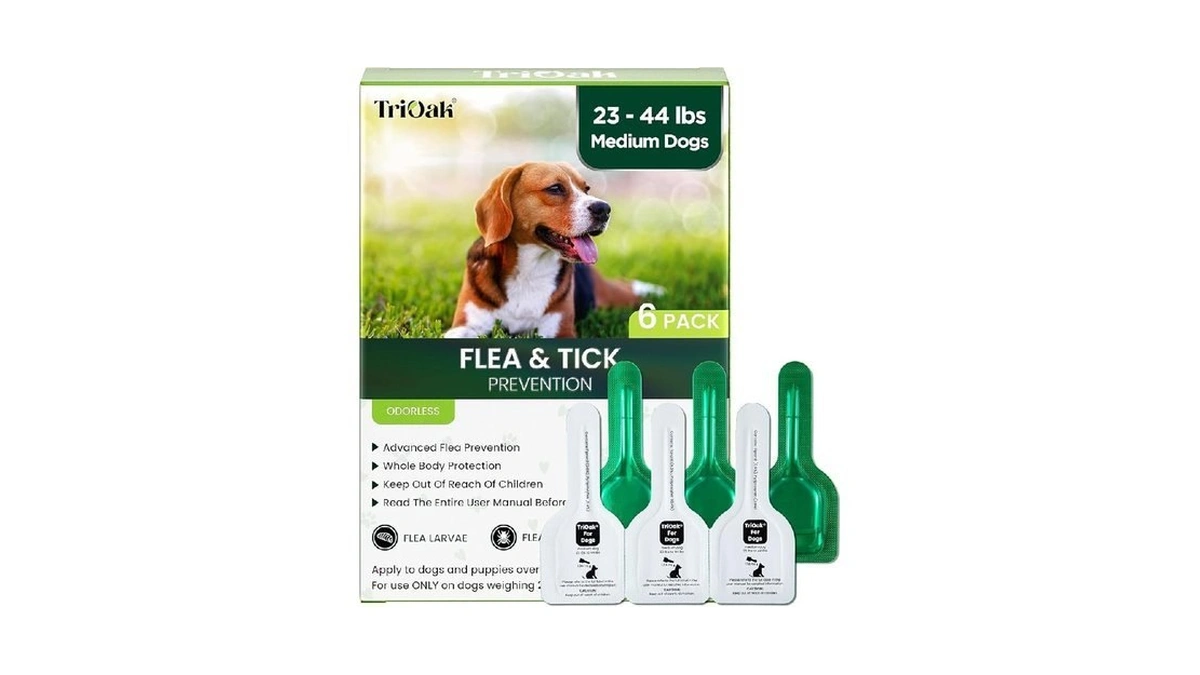Flea And Tick For Medium Dogs, 6 Doses Helps Dogs