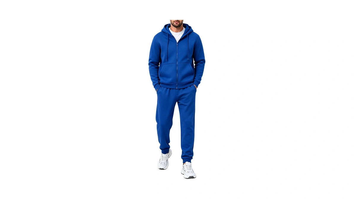 Linmyzai Blue Men's Tracksuits Casual 2 Piece Sweatsuit For Men