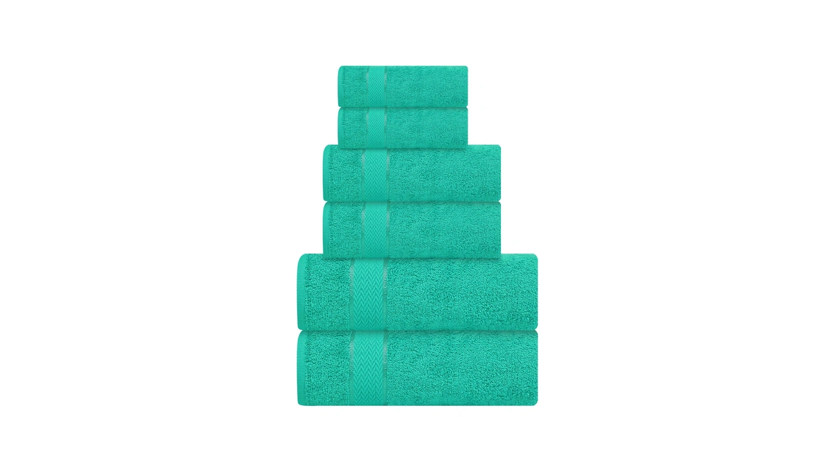 Craftberry- 6 Piece Cotton Bath Towel Set- 2 Bath -