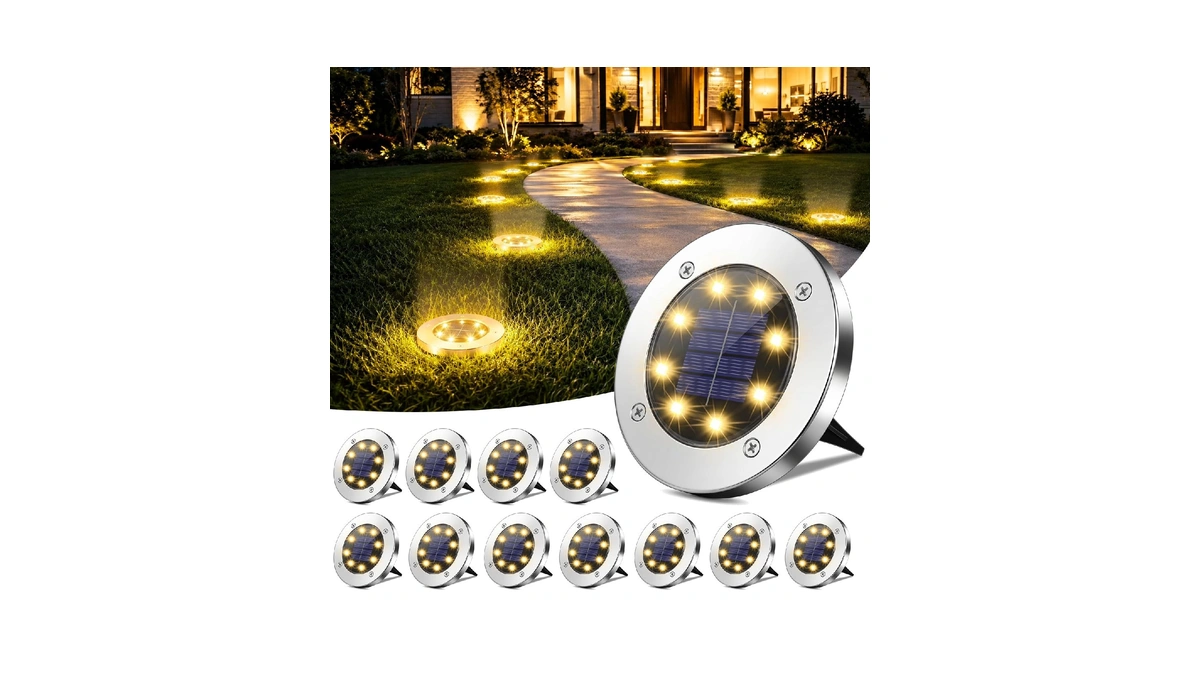 Oulonger Solar Lights Outdoor Waterproof, 12 Pack Solar Ground Lights