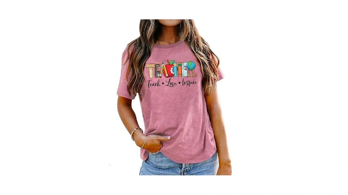 Teach T Shirt For Women Teacher Graphic Tees Tops Teach