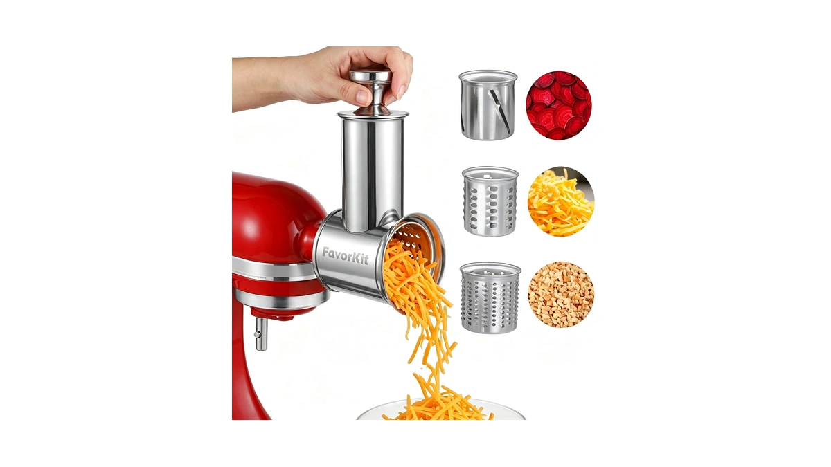 Favorkit Chesse Grater Slicer Shredder Attachment For Kitchenaid Mixers