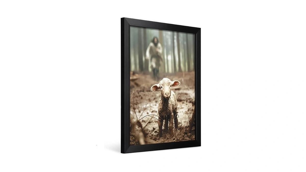 Tuxvaky Framed Christian Wall Art Easter Home Decorations, Jesus Running
