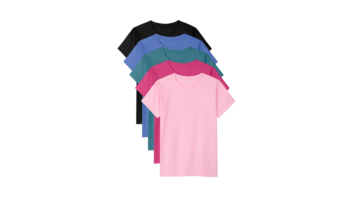 Poroka 5 Pack Girls Short Sleeve T Shirts Girl Cotton
