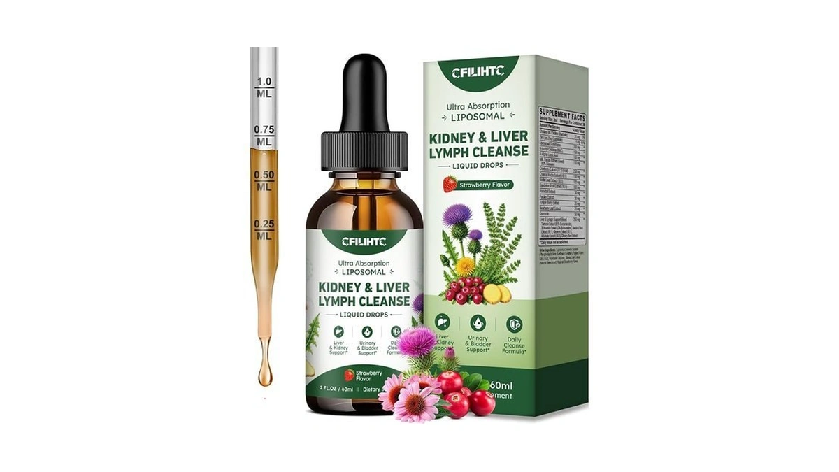 Kidney & Liver Cleanse Detox & Repair Drops, Liposomal Kidney