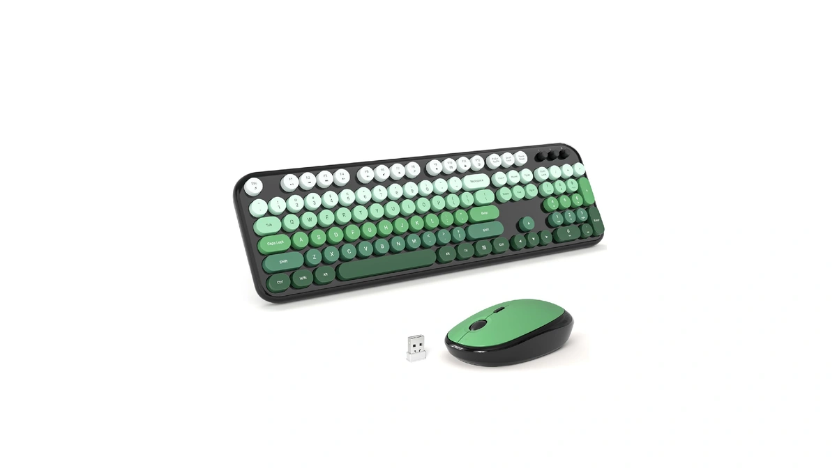 Mofii Wireless Keyboard And Mouse Combo, Full Size 2.4g Retro