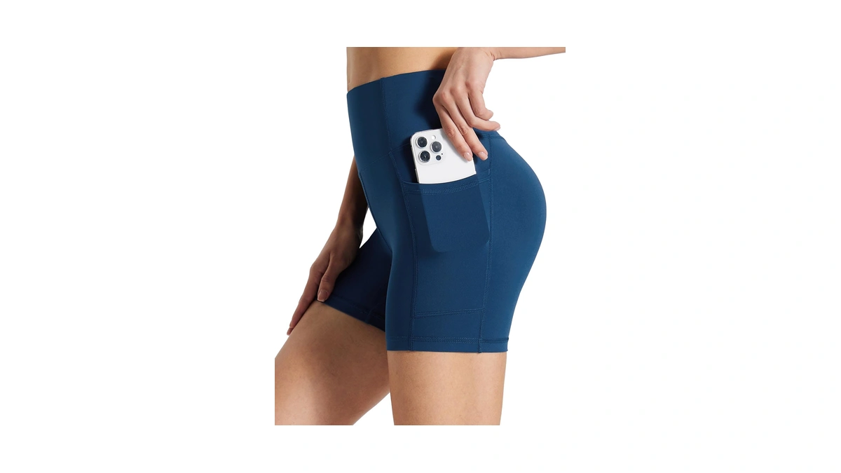 Baleaf Womens Spandex Shorts 8" High Waisted Biker Workout Lycra