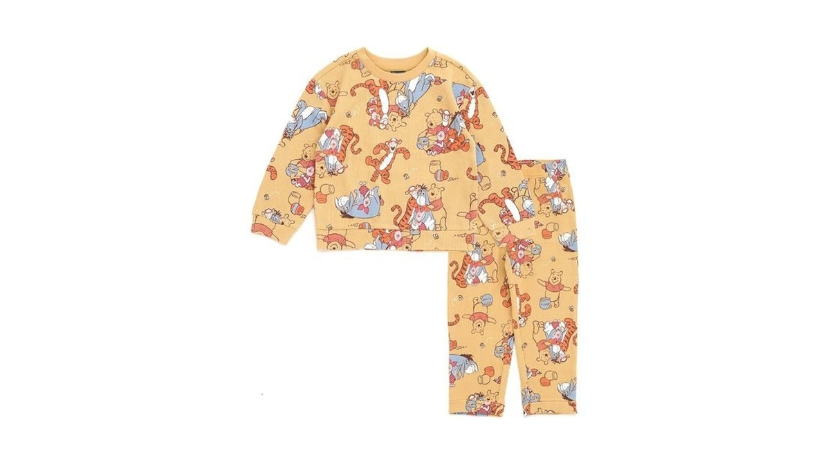 Disney Winnie The Pooh Newborn Baby Boys Waffle Knit T-shirt