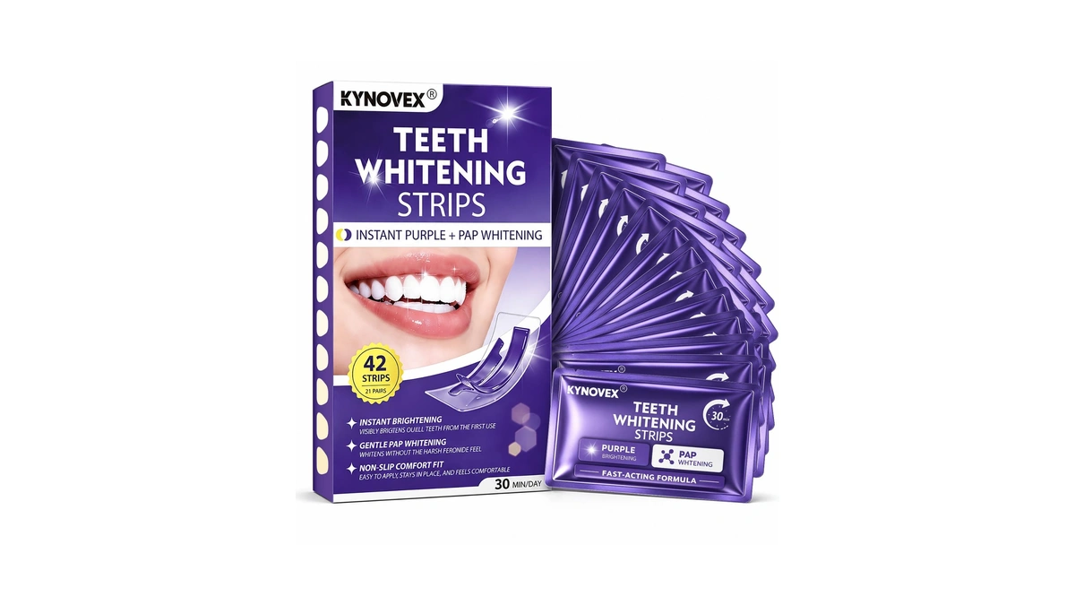 Purple Teeth Whitening Strips, 42 Strips (21 Pairs), Purple Tone