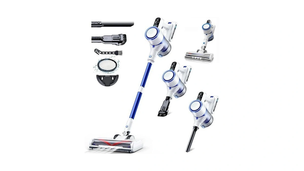 Cordless Vacuum Cleaner, 550w 45kpa Vacuum Cleaners 45mins Lightweight Stick
