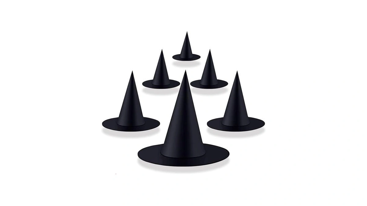 6 Pcs Halloween Witch Hat Black Witch Hats Hanging Decor