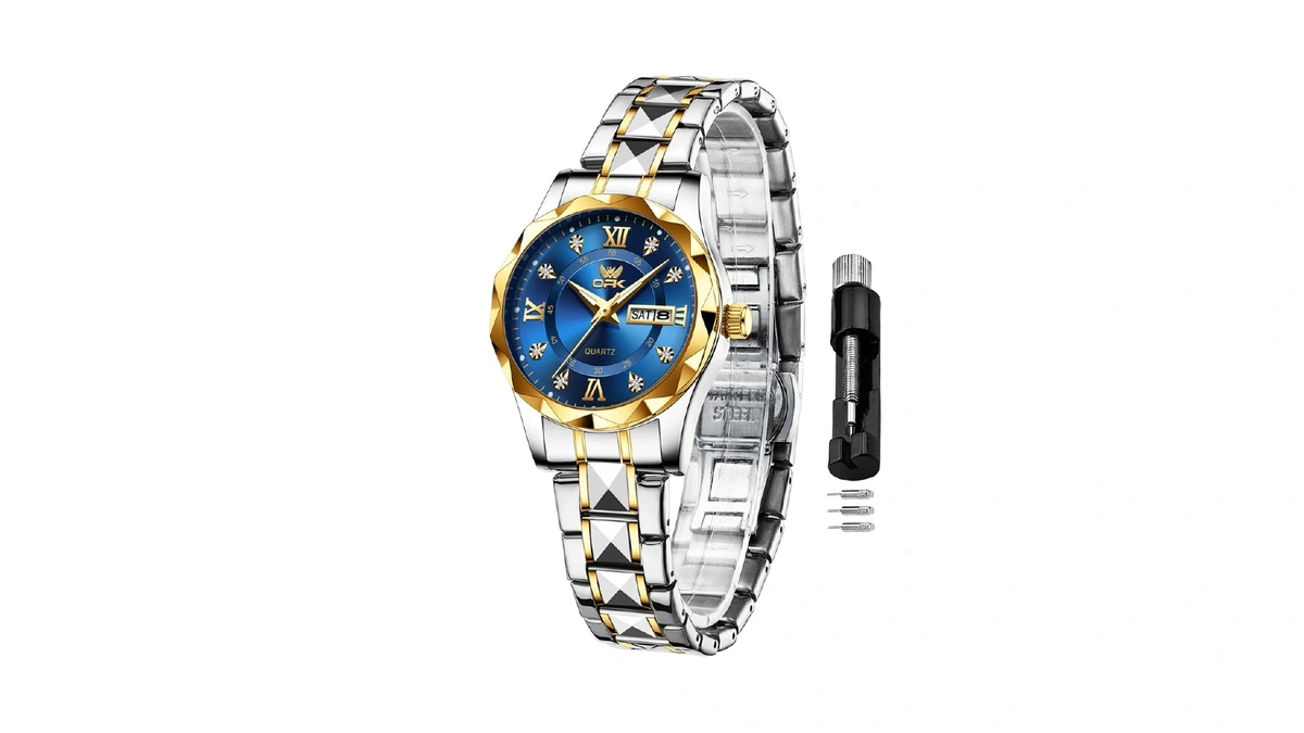 Opk Fashion Ladies Watch Blue Business Dress Stainless Steel Female