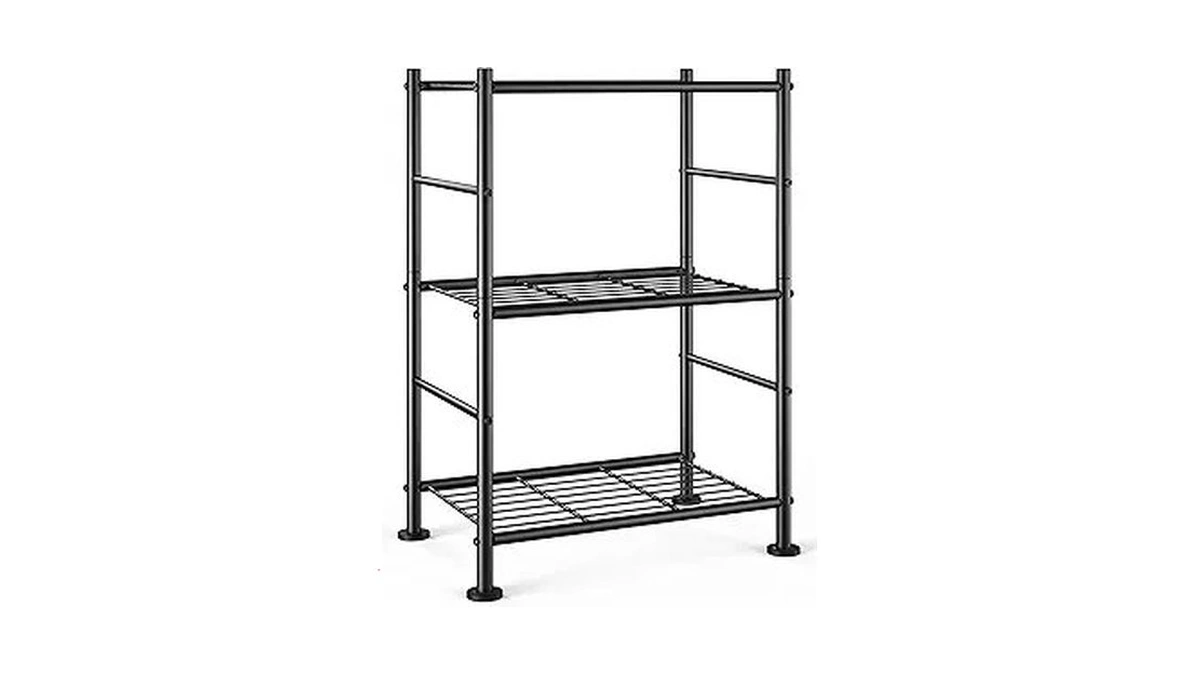 Sakugi Storage Shelves - 3 Tier Shelf Organizer, Sturdy Metal